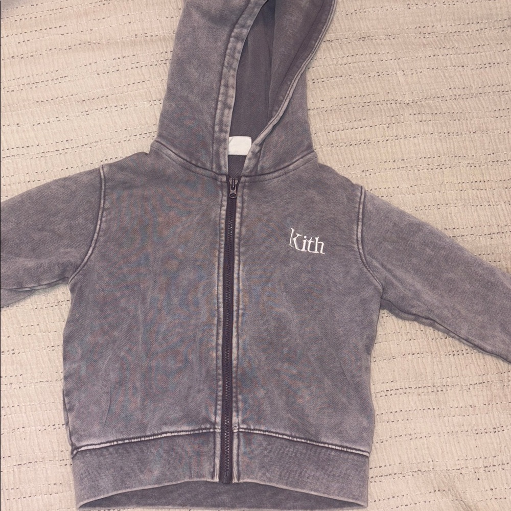 KITH Charcoal Zip-Up Hoodie size 2T unisex